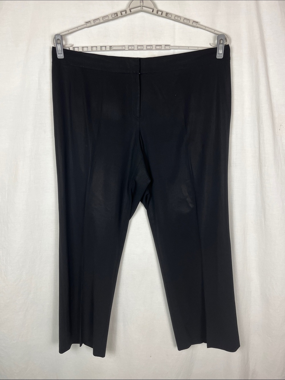 Lafayette 148 New York Irving Wool Blend Straight Leg Black Trouser Pants